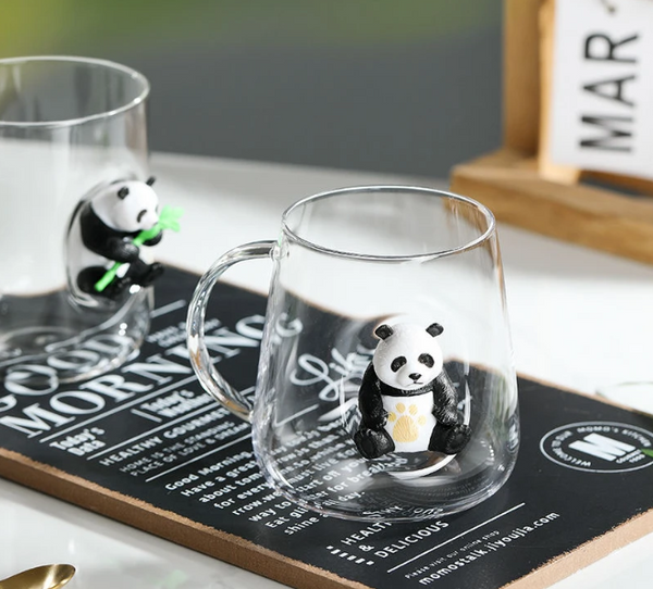 3D Panda Glass Mug